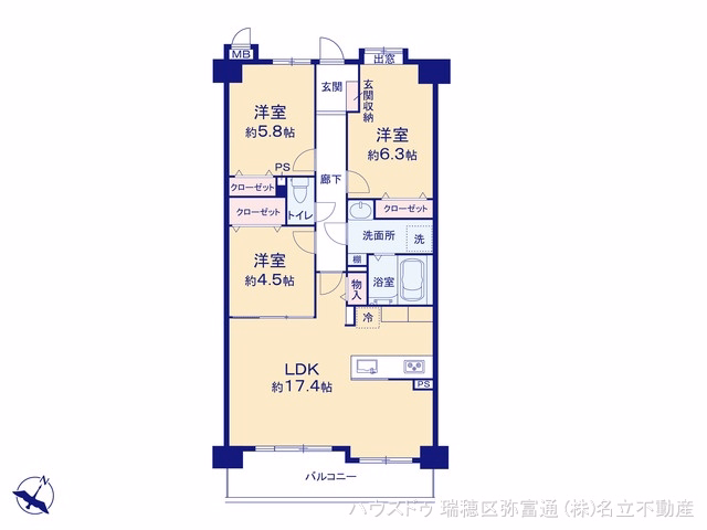 ユニーブル鳴海東ガーデンコート 間取図