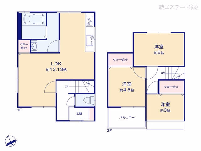 中古戸建て 名古屋市中川区百船町23-3 間取図