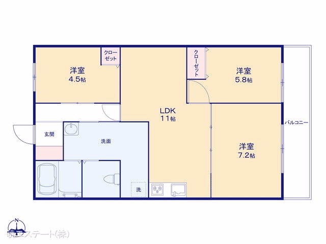 中古マンション コーポ木ケ崎 間取図