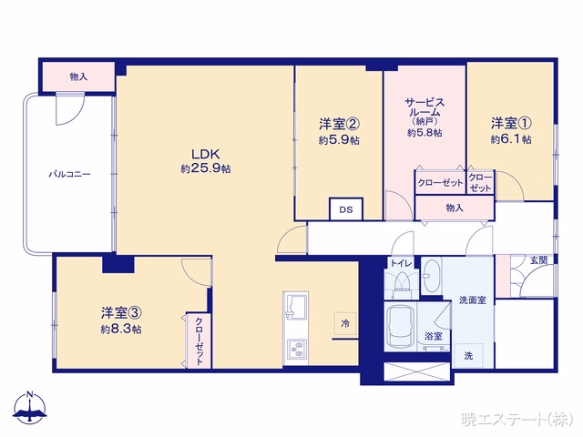 中古マンション ベルシャトー瑞穂 間取図