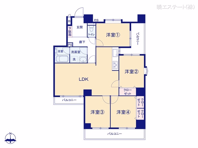 中古マンション 三旺マンション第5植田 間取図