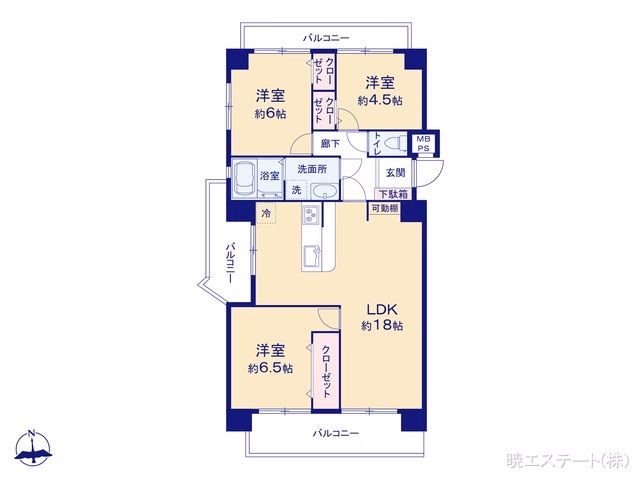 中古マンション サンライズ港陽 間取図