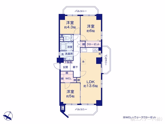 中古マンション グリーンハイツ外堀通 間取図