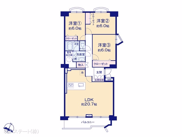 中古マンション 矢田川パークハウスC棟 間取図