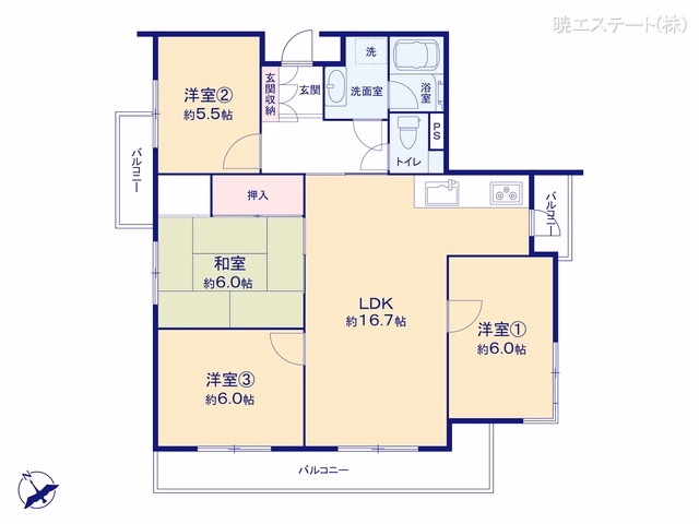 中古マンション 妙見町パークマンション 間取図