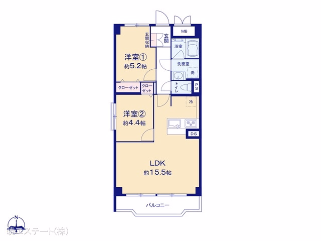 中古マンション 日商岩井栄ハイツ 間取図