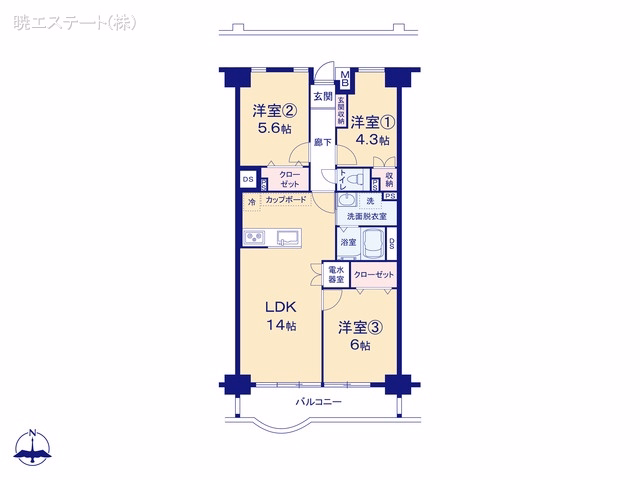 中古マンション コミュニタス千代が丘S棟 間取図