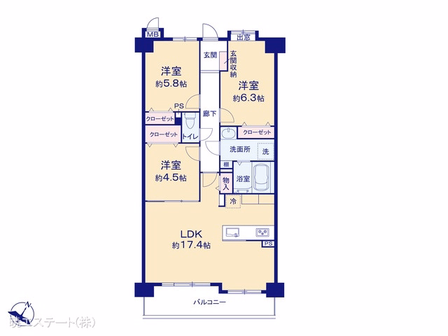 ユニーブル鳴海東ガーデンコート 間取図