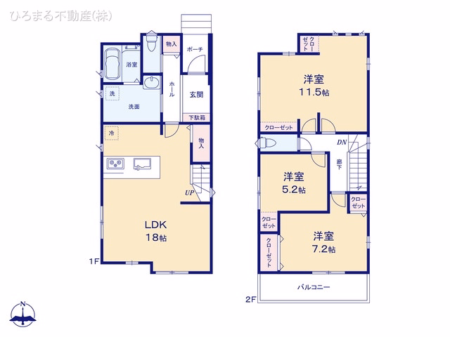 新築戸建て 名古屋市第2緑区旭出 1号地 間取図