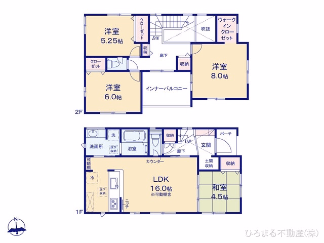 新築戸建て 東海市加木屋町鎌吉良根 2号棟 間取図
