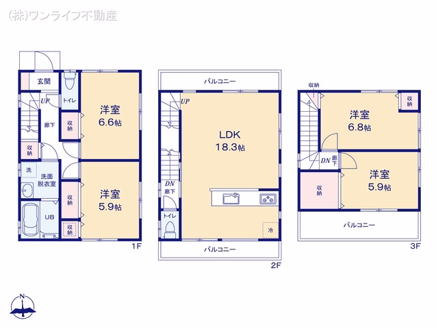 新築戸建て 西新小岩三丁目 間取図