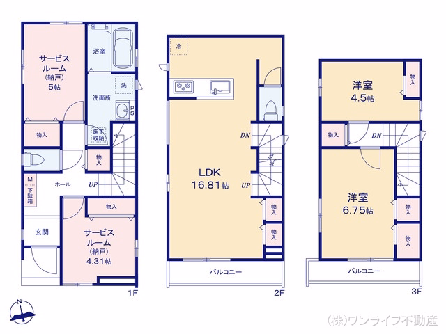市川市原木3丁目（戸建）D 間取図