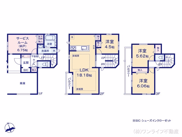 江戸川区一之江7丁目（戸建）F 間取図