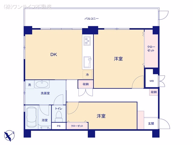 タウンハイツ亀有1号棟 間取図