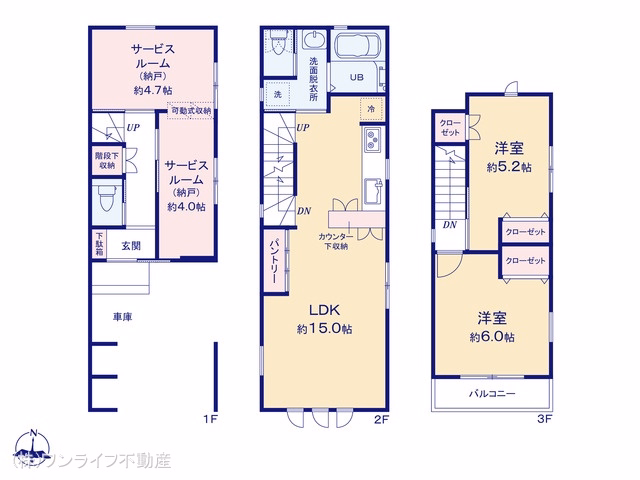 葛飾区西亀有2丁目(戸建) 間取図