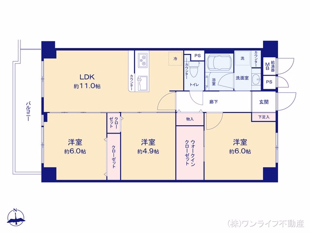 中古マンション シャンボール南砂 間取図