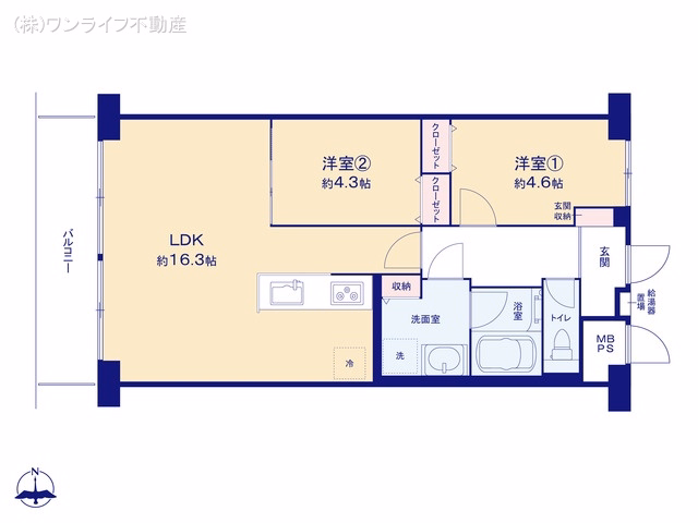 中古マンション ハイラーク大島 間取図