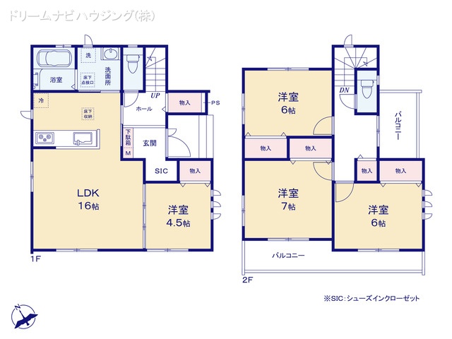 千葉県市川市大和田5丁目の新築戸建て 4LDK間取図 ※図面と異なる場合は現況を優先