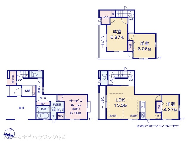 東京都江戸川区東小岩6丁目の新築戸建て 3SLDK間取図 ※図面と異なる場合は現況を優先