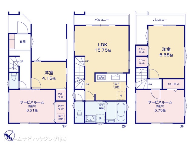 千葉県市川市湊新田2丁目の新築戸建て 2SLDK間取図 ※図面と異なる場合は現況を優先