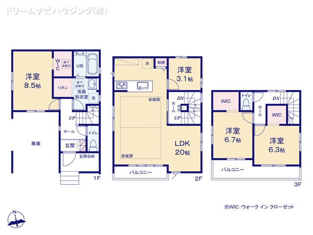 東京都江戸川区鹿骨1丁目の新築戸建て 4LDK間取図 ※図面と異なる場合は現況を優先