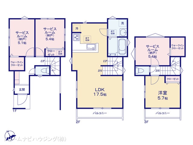 千葉県市川市新井1丁目の新築戸建て 1LDK間取図 ※図面と異なる場合は現況を優先