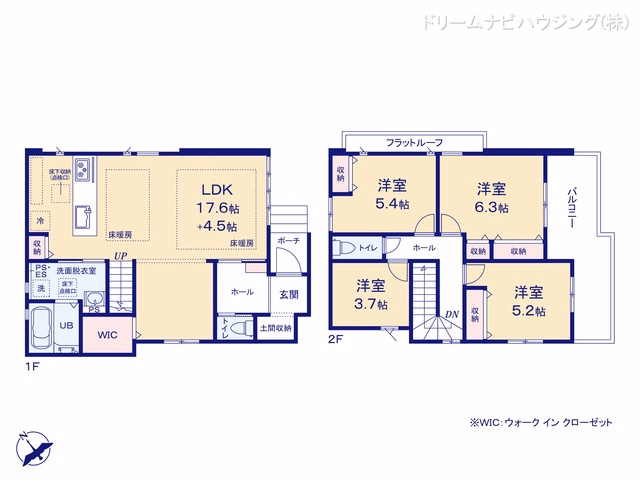 新築戸建て 市川市北方町5期 1号棟 間取図