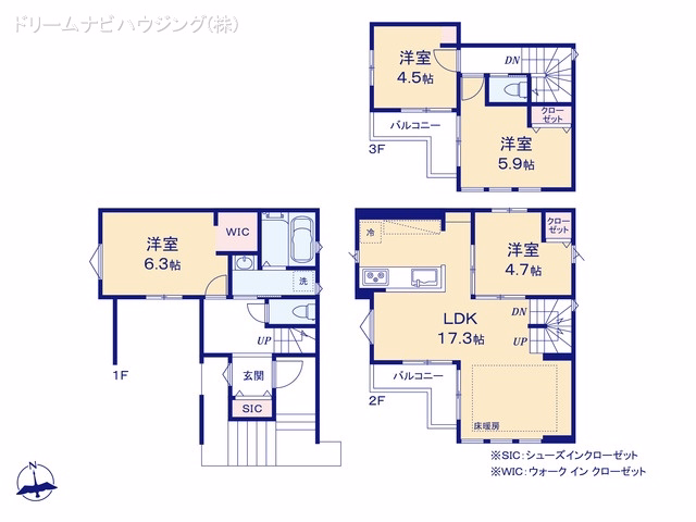新築戸建て 市川市原木306 間取図