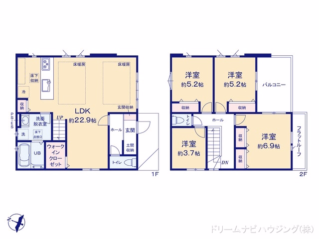 新築戸建て 市川市本北方14期 1号棟 間取図