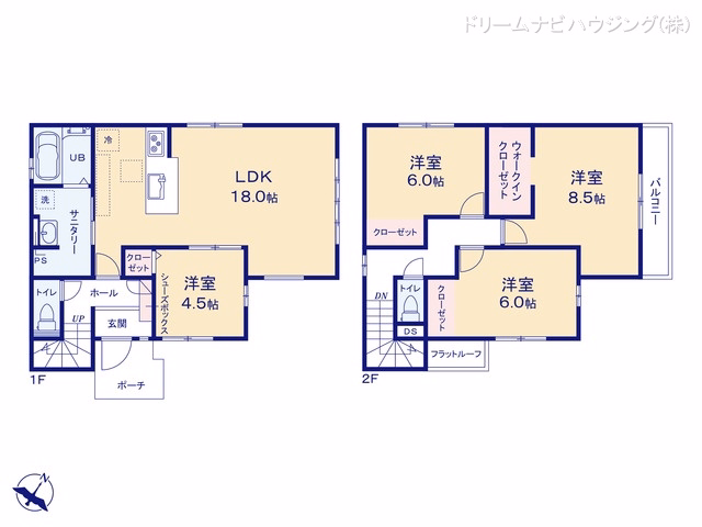 新築戸建て 市川市東菅野1期 間取図