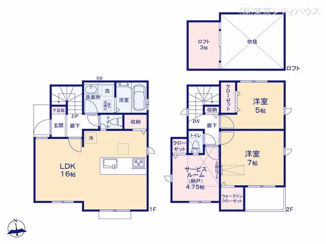 三鷹市上連雀7丁目（戸建）03 間取図