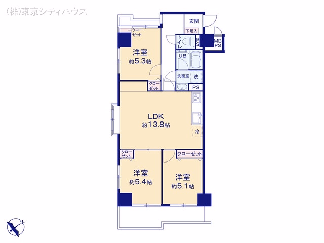 ライオンズマンション調布第5 間取図