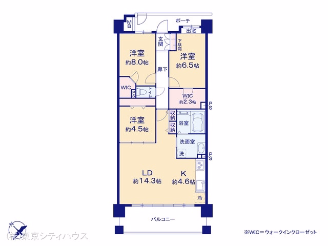 コスモ・ザ・パークハウス調布多摩川 間取図