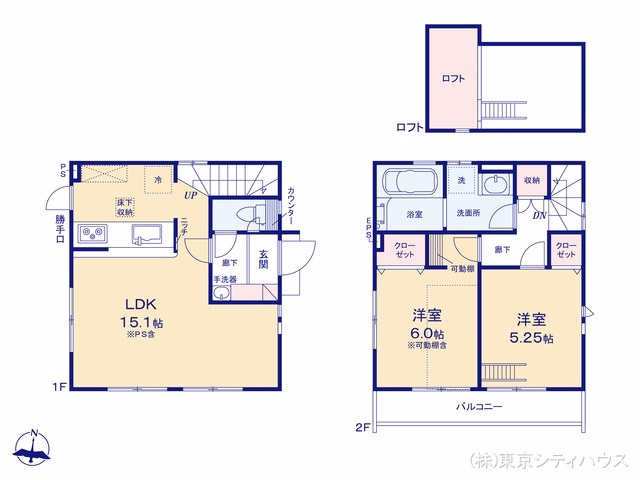 調布市多摩川3丁目（戸建）01 間取図