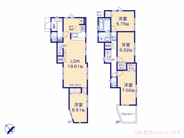 新築戸建て 稲城市坂浜329　7棟 7号棟 間取図