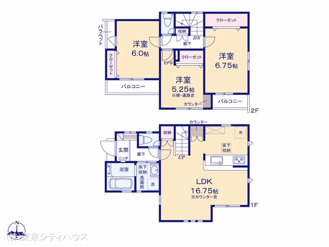 新築戸建て 三鷹市井口4丁目(322-82) 1号棟 間取図