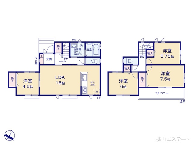 愛知県名古屋市西区清里町の新築戸建て 4LDK間取図 ※図面と異なる場合は現況を優先