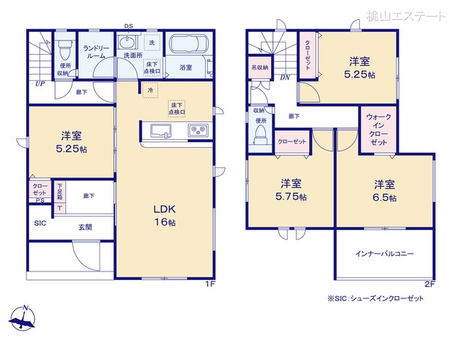 愛知県名古屋市北区喜惣治２丁目の新築戸建て 4LDK間取図 ※図面と異なる場合は現況を優先