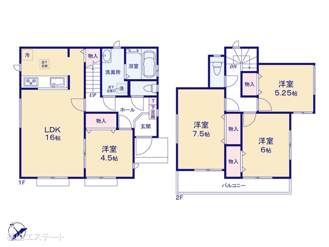 愛知県長久手市岩作三ケ峯の新築戸建て 4LDK間取図 ※図面と異なる場合は現況を優先