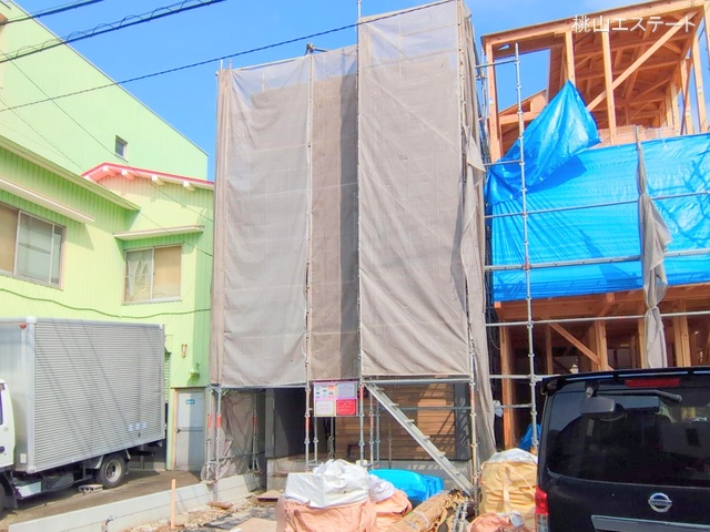 愛知県名古屋市中村区宿跡町3丁目の新築戸建てシート写真 2025年6月12日撮影