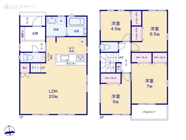 愛知県名古屋市港区明正1丁目の新築戸建て 4LDK間取図 ※図面と異なる場合は現況を優先