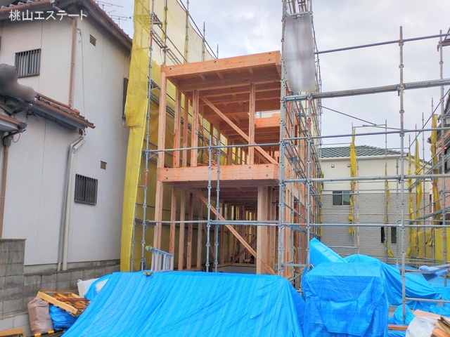 愛知県名古屋市南区観音町3丁目の新築戸建て上棟写真 2025年8月6日撮影