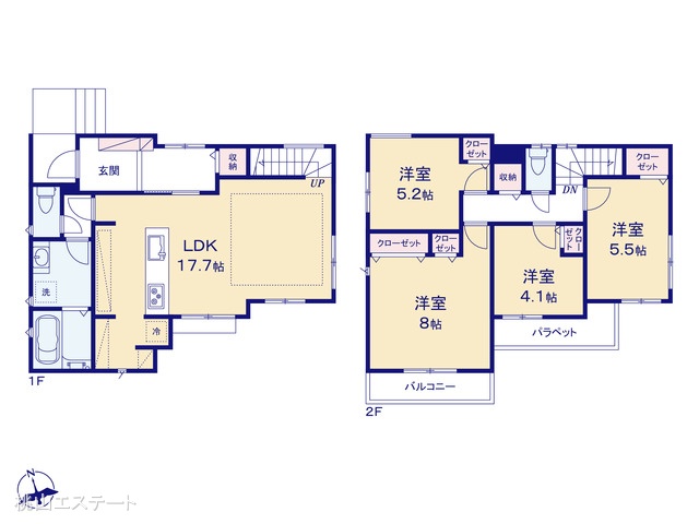 愛知県名古屋市千種区自由ケ丘1丁目の新築戸建て 4LDK間取図 ※図面と異なる場合は現況を優先
