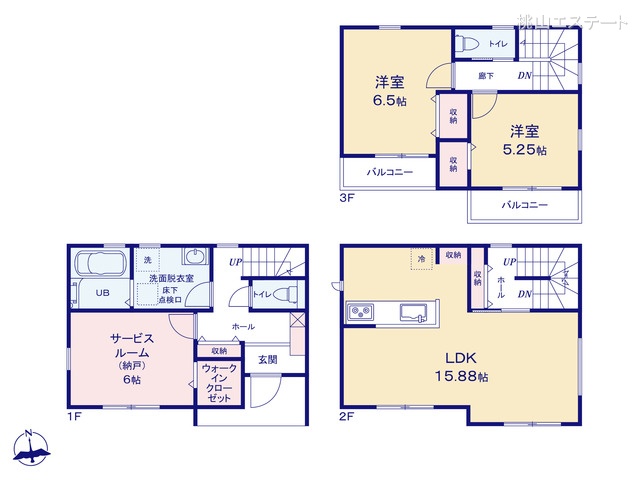愛知県名古屋市守山区廿軒家の新築戸建て 2SLDK間取図 ※図面と異なる場合は現況を優先