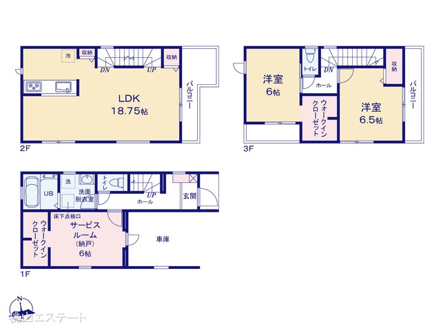 愛知県名古屋市守山区廿軒家の新築戸建て 2SLDK間取図 ※図面と異なる場合は現況を優先