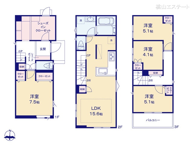 愛知県名古屋市中川区宮脇町２丁目の新築戸建て 4LDK間取図 ※図面と異なる場合は現況を優先