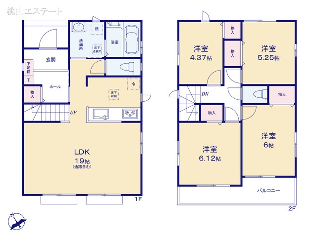 愛知県名古屋市緑区滝ノ水４丁目の新築戸建て 4LDK間取図 ※図面と異なる場合は現況を優先