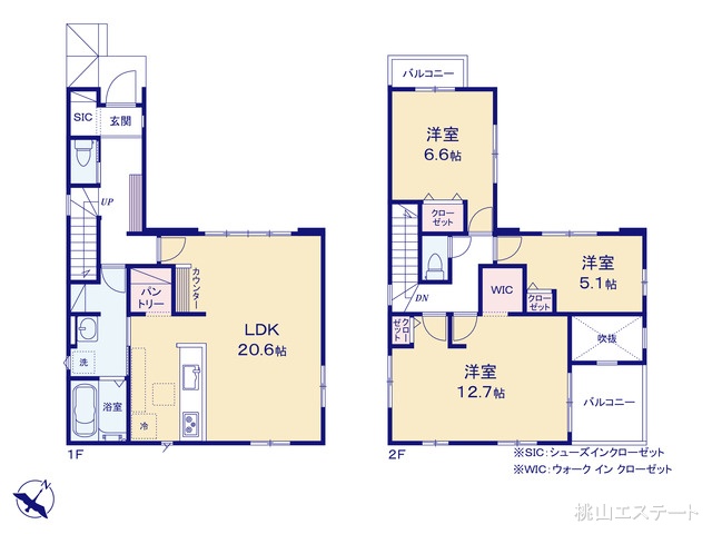 愛知県名古屋市南区上浜町の新築戸建て 3LDK間取図 ※図面と異なる場合は現況を優先