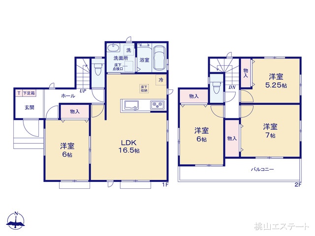 愛知県名古屋市港区名四町の新築戸建て 4LDK間取図 ※図面と異なる場合は現況を優先