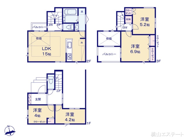 愛知県名古屋市昭和区折戸町３丁目の新築戸建て 4LDK間取図 ※図面と異なる場合は現況を優先